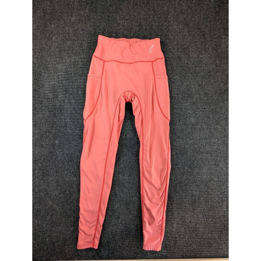 Flag Nor Fail Leggings Womens Medium Coral Pockets Athletic Activewear Yoga